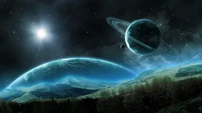 Скачать 3840x2160 планета, сатурн, спутник, кольца, космический, ночь обои,  картинки