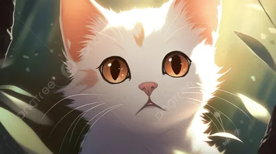 милая аниме-девушка в виде кошки Иллюстрация вектора - иллюстрации  насчитывающей свободно, цветок: 227678166