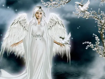 Белый ангел против голубого неба Иллюстрация вектора - иллюстрации  насчитывающей муха, христианство: 41343446
