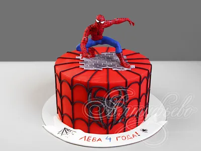 Торт Человек-паук на 4 года 13072320 стоимостью 8 860 рублей - торты на  заказ ПРЕМИУМ-класса от КП «Алтуфьево»