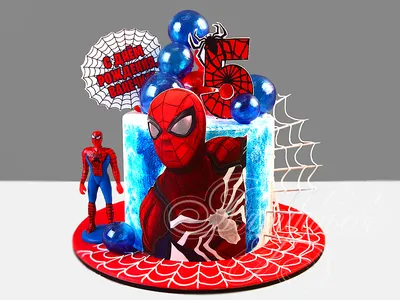 Торт с пряниками Человек паук на заказ по цене от 1050 руб./кг в  кондитерской Wonders в Москве