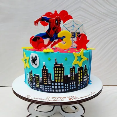Тортюф — Детский торт \"Человек паук на паутине\"