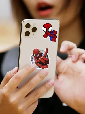 3D стикеры Человек паук наклейки на телефон Spider Man - купить с доставкой  по выгодным ценам в интернет-магазине OZON (1177602118)