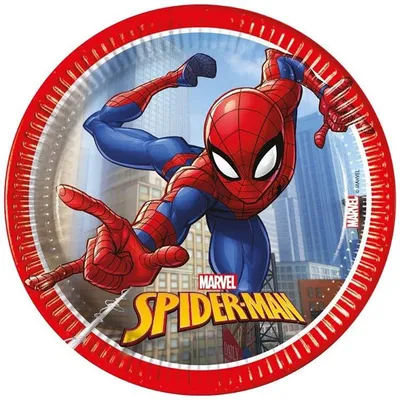 Круглая наклейка «Человек-паук» для детского дня рождения | AliExpress
