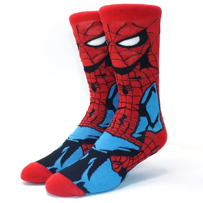 Крутые высокие носки с принтом героя Человек паук