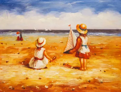 Картина по номерам \"Дети на пляже\"