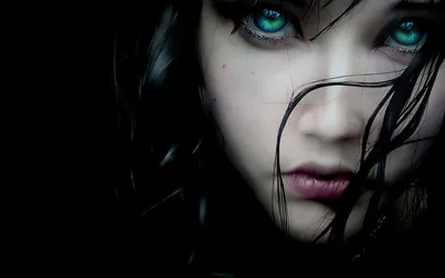 Лицо девушки с зелеными глазами ,…» — создано в Шедевруме