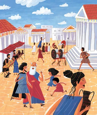 Иллюстрация Древняя Греция в стиле персонажи | Illustrators.ru