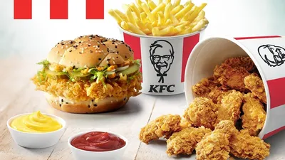 Фото сытной картошки фри из KFC на iPhone фон