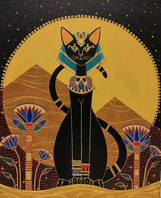 Египетская кошка в интернет-магазине Ярмарка Мастеров по цене 32300 ₽ –  TEACUBY | Картины, Москва - доставка по России