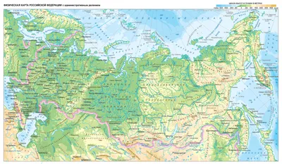 Физическая карта Российской Федерации с административным делением - Россия  - Каталог | Каталог векторных карт