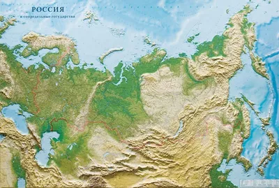 Физическая карта Российской Федерации - Россия - Каталог | Каталог  векторных карт