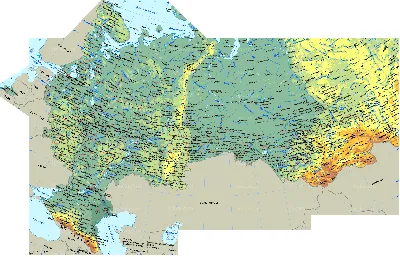 Физическая карта России и сопредельных государств (рос123)