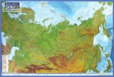 Настенная карта России, физическая, интерактивная, 101х70 см Brauberg  33612137 купить в интернет-магазине Wildberries