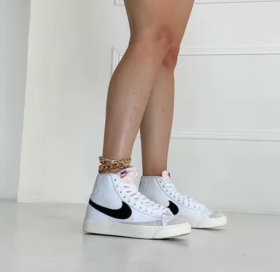 Купить кеды Nike Blazer белые с черным с бесплатной доставкой по СПб