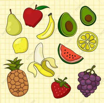 Яркие рисунки фруктов для срисовки