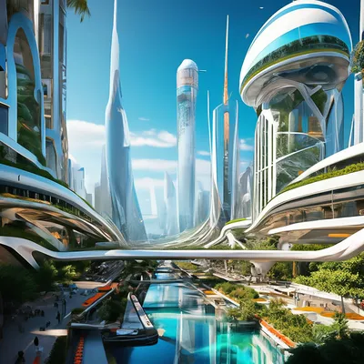 городской научно фантастический фон города будущего, город, научная  фантастика, город будущего фон картинки и Фото для бесплатной загрузки