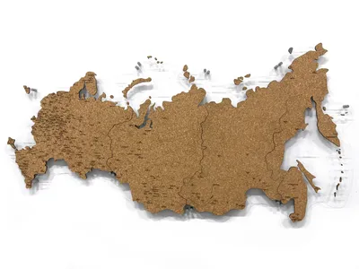 Карта России настенная из дерева