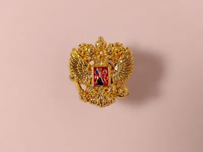 Значок на булавке \"Герб России\", диаметр 56 мм - купить в Москве / Компания  ММТ