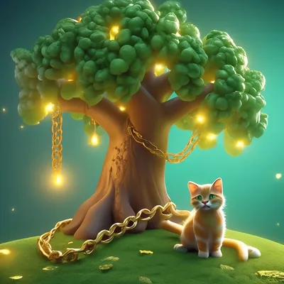 У лукоморья дуб зелёный, златая…» — создано в Шедевруме