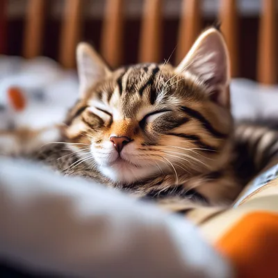 Милая британская серая кошка спит …» — создано в Шедевруме