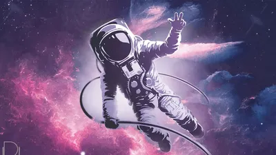 Фотообои Космонавт в космосе на стену. Купить фотообои Космонавт в космосе  в интернет-магазине WallArt