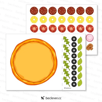 Набор для вырезания и аппликации \"собери пиццу\" для детей: шаблон для  бесплатного скачивания и распечатки. | Шаблоны, Цветочные поделки, Поделки