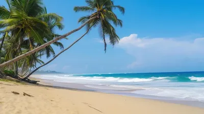Пляж море пальмы песок (52 фото) - 52 фото
