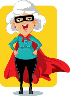 Супер бабушка, конспект шаржа, иллюстрация Иллюстрация вектора -  иллюстрации насчитывающей люди, супер: 111585469