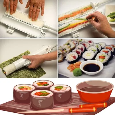 Amazon.com | Sushi Making Kit,10 Pcs/Set DIY Sushi Making Kit Roll Sushi  Maker Rice Roll Mold Kitchen Sushi Tools Japanese Sushi Cooking Tools  Kitchen Tools: Sushi Plates