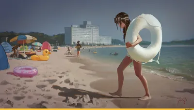 Картина по номерам «Аниме. Селфи на пляже», 30х40 см купить по цене 799 руб  в интернет-магазине ОФИСКЛАСС