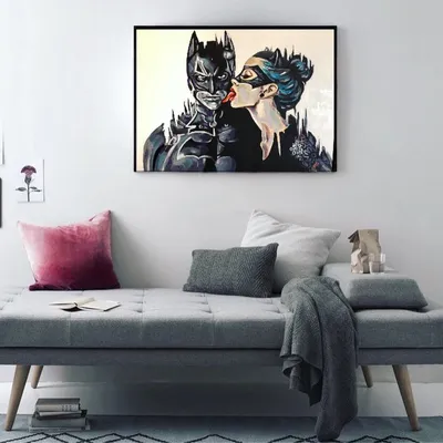 Предпросмотр схемы вышивки «Бэтмен и женщина кошка, Гамма» (№2368285) -  Вышивка крестом