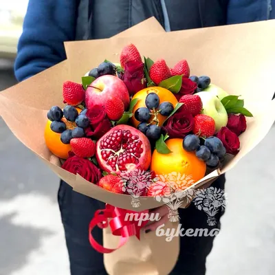 Букет из фруктов и цветов \"Летняя прохлада\" - Доставка свежих цветов в  Шарыпово