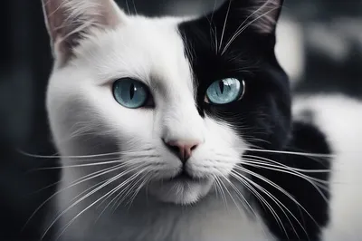 черно белый кот лежит на деревянной поверхности, картинка черно белая кошка,  кошка, домашний питомец фон картинки и Фото для бесплатной загрузки