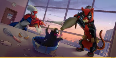 Deadpool (Дэдпул, Уэйд Уилсон) :: Venom (Веном, Черная смерть) :: человек  паук :: Marvel (Вселенная Марвел) :: supermare :: фэндомы / картинки,  гифки, прикольные комиксы, интересные статьи по теме.