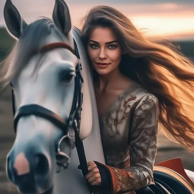 Картинки девушка на коне