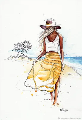 Молодая женщина стоит на пляже спиной к морю, в солнечный день. концепция  отдыха у моря | Премиум Фото