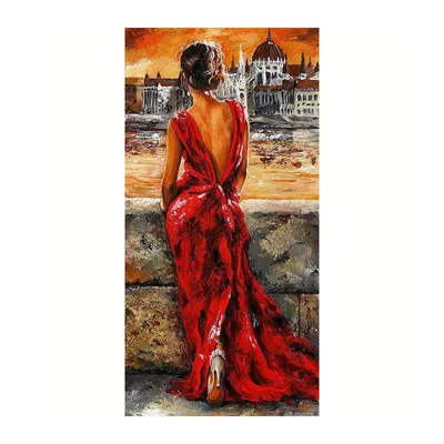 Картинки девушка в красном платье фотографии