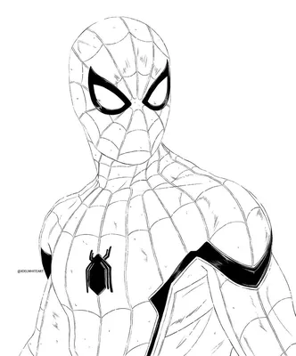 Человек паук рисунок для срисовки - 97 фото