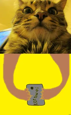 Подставка для телефона \"Кошка\" - Желтый | GSMIN