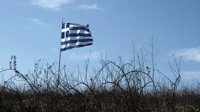 Государственный флаг Греции на фоне гранж :: Стоковая фотография ::  Pixel-Shot Studio