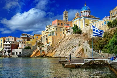 Флаг Греции В Афинах, Греция Фотография, картинки, изображения и  сток-фотография без роялти. Image 92692520