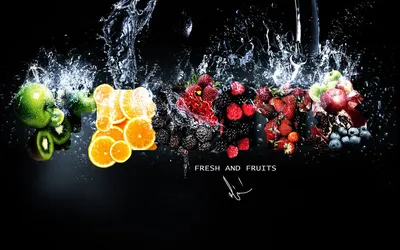 Обои Фрукты в воде, вишни, клубника, лимон 1080x1920 iPhone 8/7/6/6S Plus  Изображение