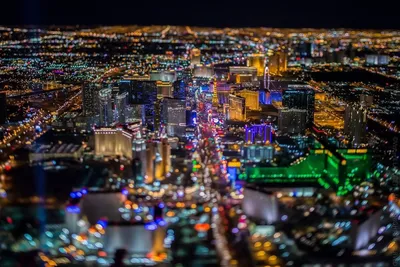 Фотографии Лас-Вегас США Вечер Сверху Здания Города 2560x1440