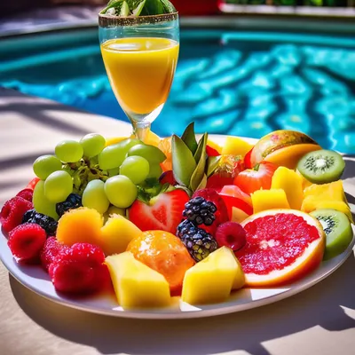 Яркие летние фрукты в корзине на оконном столе на естественном фоне  стоковое фото ©belchonock 28315865