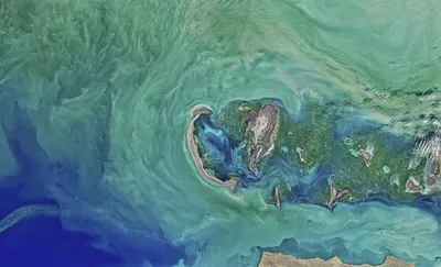 Каспийское Море, вид с МКС