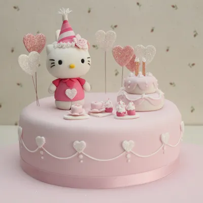 Картинка для торта \"Хэлло Китти (Hello Kitty)\" - PT104056 печать на  сахарной пищевой бумаге