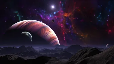 Фото Планеты Поверхность планеты Космос 3D Графика