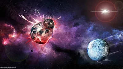 Три космических корабля летят к разрушающейся планете. Концепция научной  фантастики. 3D рендеринг. Элементы этого изображения предоставлены НАСА  стоковое фото ©fotomaximum 390358256