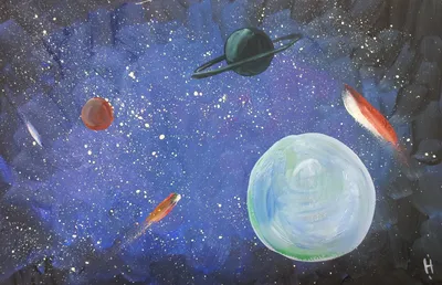 Вселенная Космос Планета, нарисованная космос, акварель, cdr, раскрашенные  вручную цветы png | PNGWing